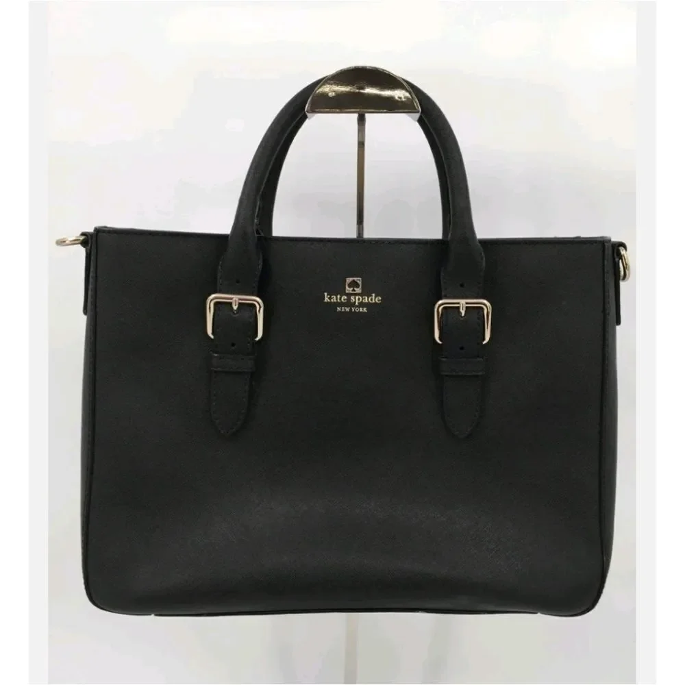 KATE SPADE Black Leather  Cove Street Goldie Leather Satchel Shoulder Bag Purse